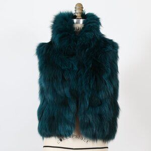Adrienne Landau Teal Fur Vest